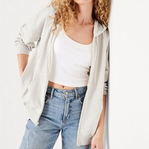 Old Navy Off-White Oversized Cotton Blend Hoodie Size S